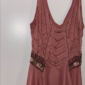 Free People Beaded Mauve Flowy Dress